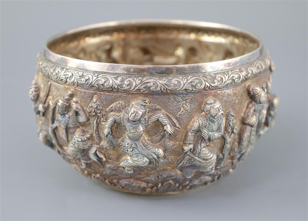 A 19th century Burmese silver bowl,